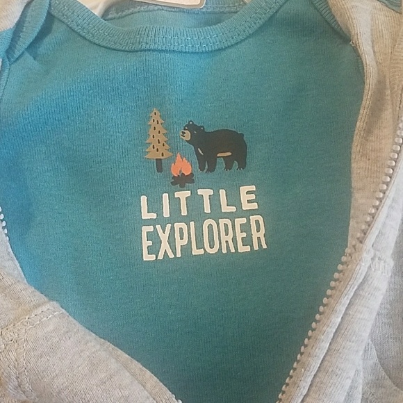 Grey and blue jacket, onesie, and pants set - Picture 2 of 5